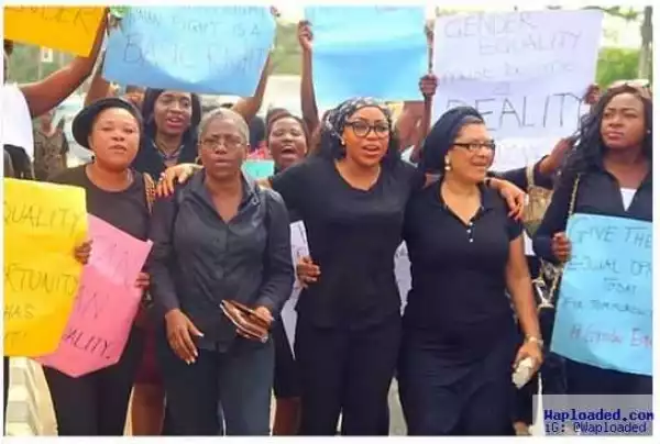See Photos As Rita Dominic Joins Gender Equality Bill Protest In Lagos [Photo]